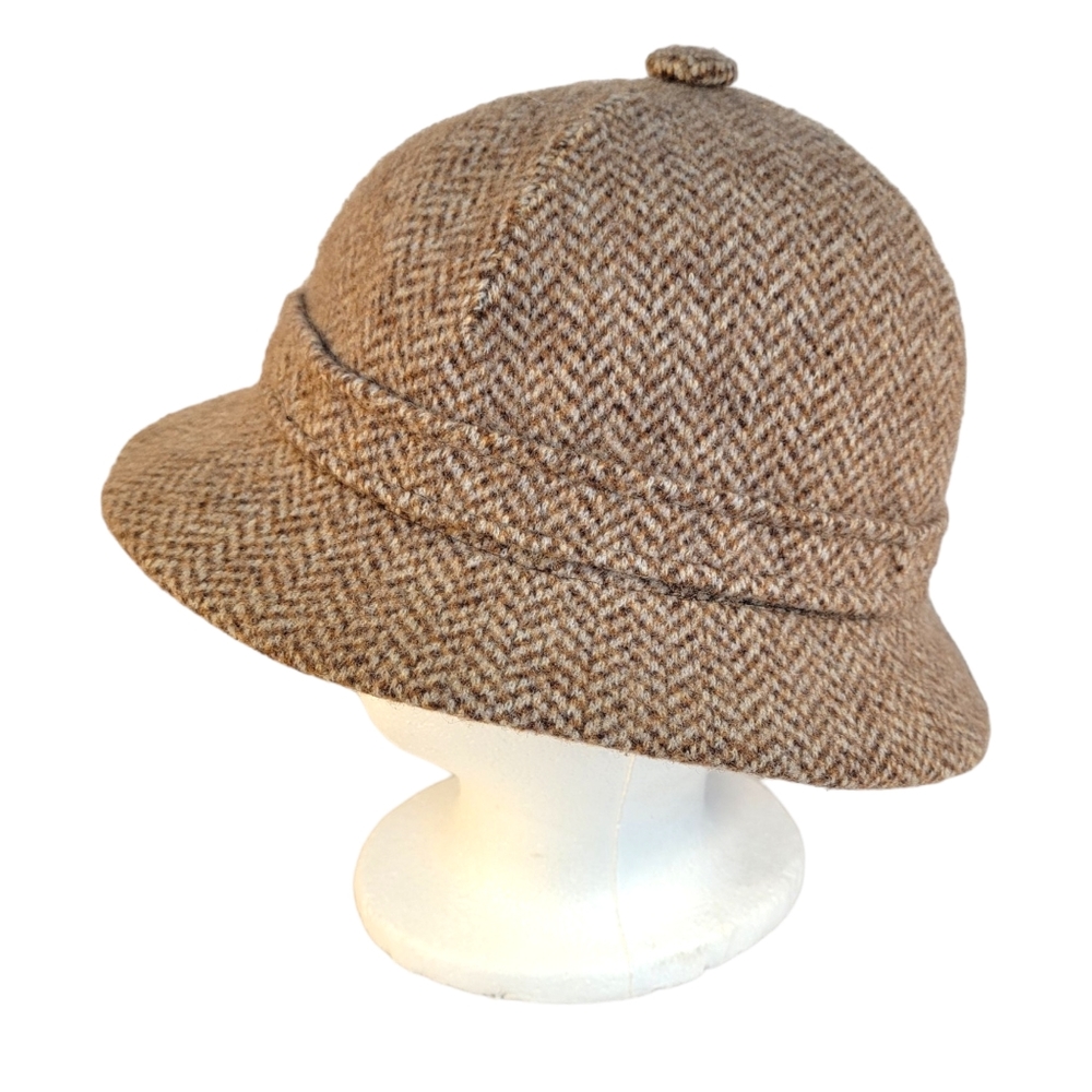 Kangol Vintage Tweed Herringbone Clipper Bucket Sherlock Holmes Vibes Hat